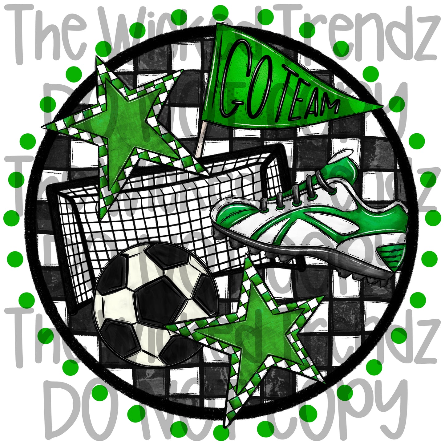 Soccer Team Green Colors Mascot Digital Design