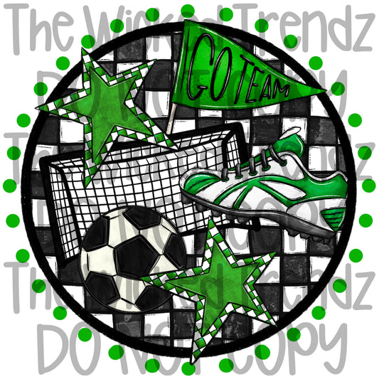 Soccer Team Green Colors Mascot Digital Design