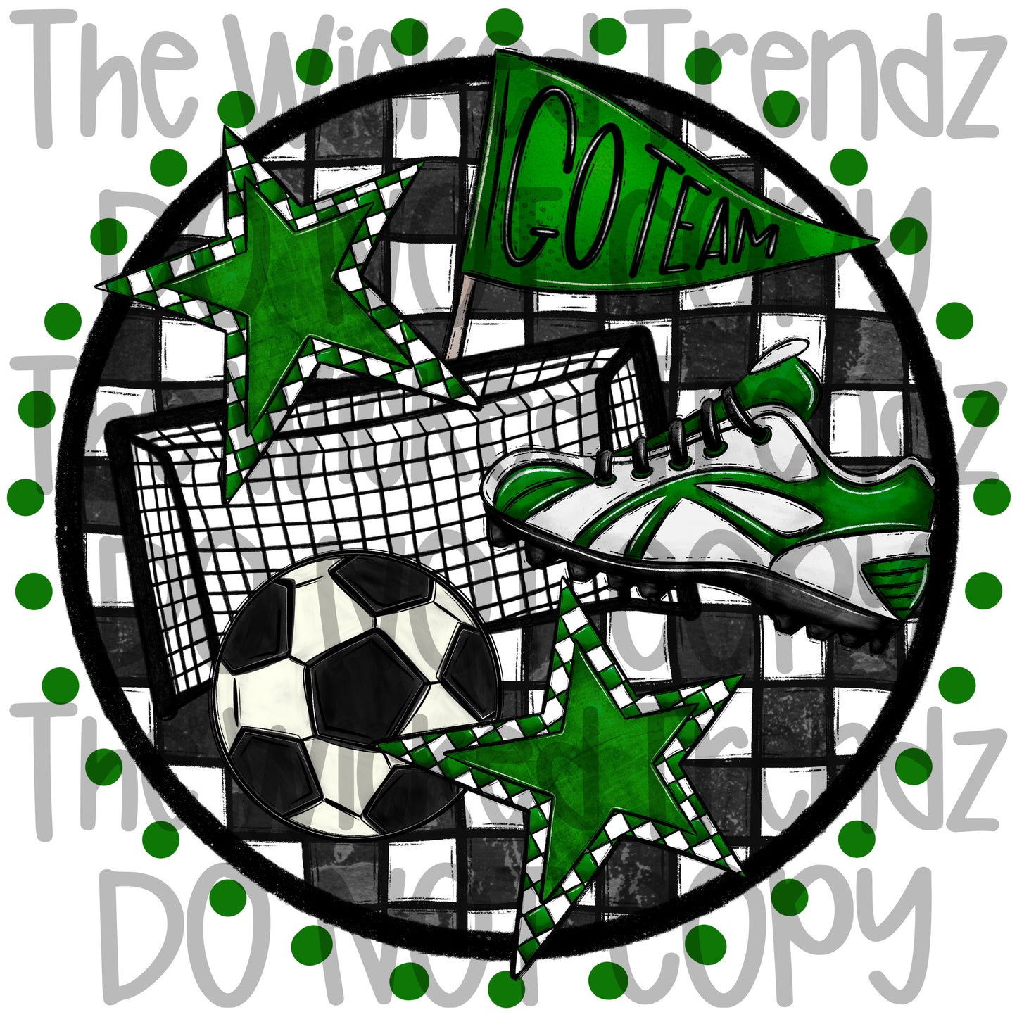 Soccer Team Hunter Dark Green Colors Mascot Digital Design