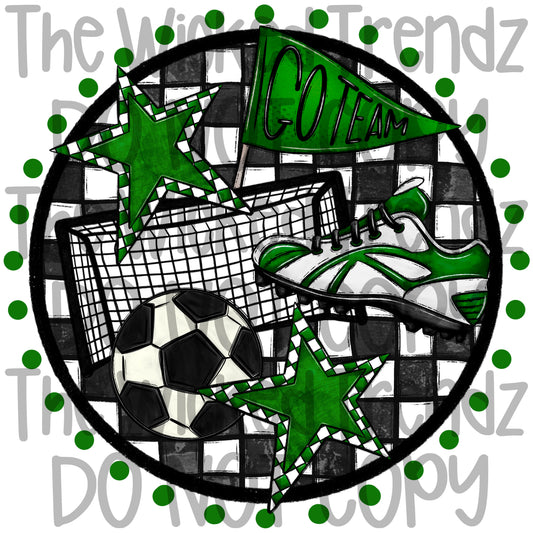 Soccer Team Hunter Dark Green Colors Mascot Digital Design