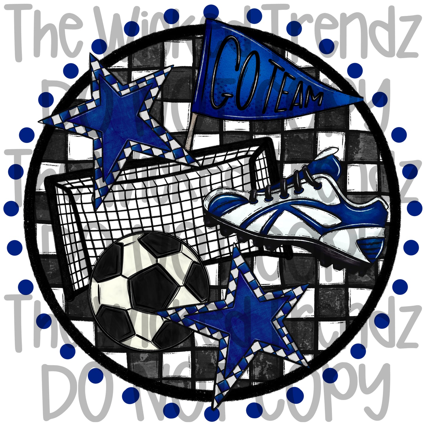 Soccer Team Navy Blue Colors Mascot Digital Design