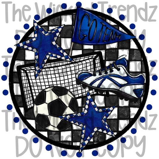 Soccer Team Navy Blue Colors Mascot Digital Design
