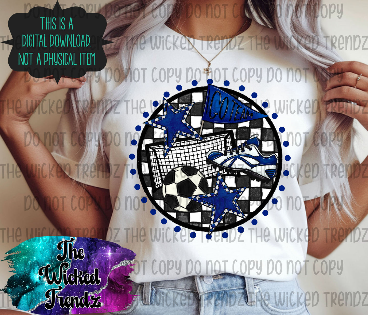 Soccer Team Navy Blue Colors Mascot Digital Design
