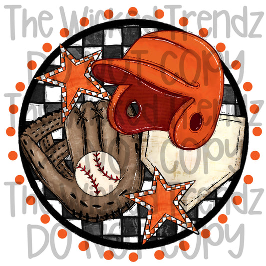 Orange Baseball Team Baseball Mom Digital Design