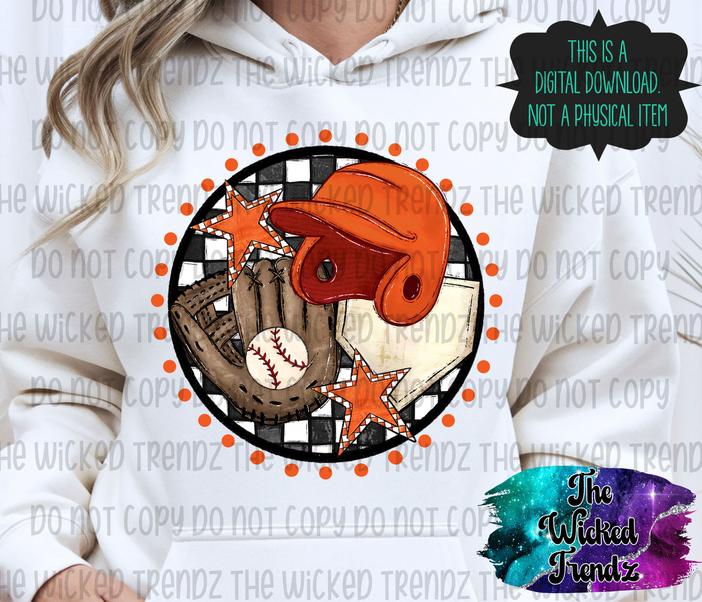 Orange Baseball Team Baseball Mom Digital Design