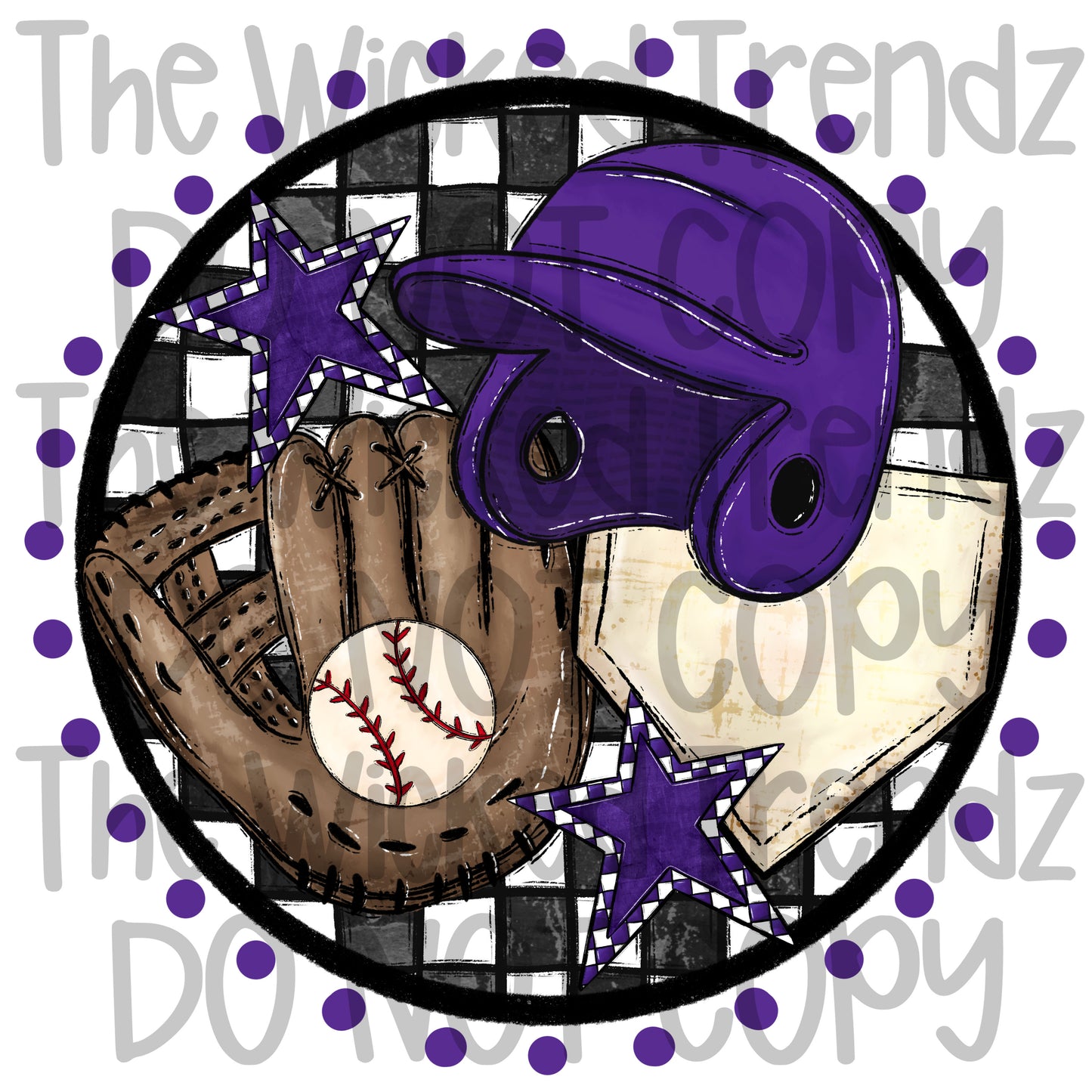 Purple Baseball Team Baseball Mom Digital Design