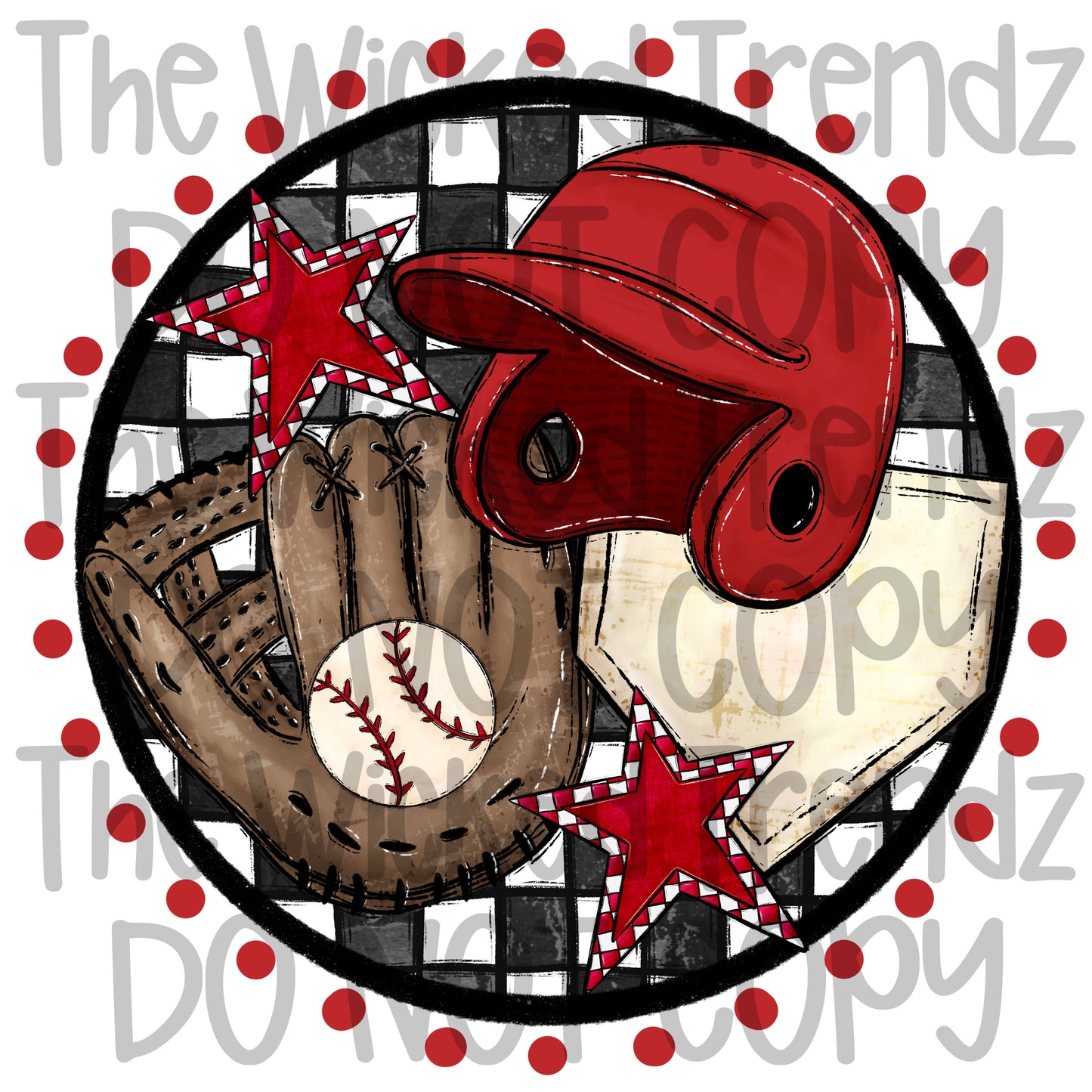 Red Baseball Team Baseball Mom Digital Design
