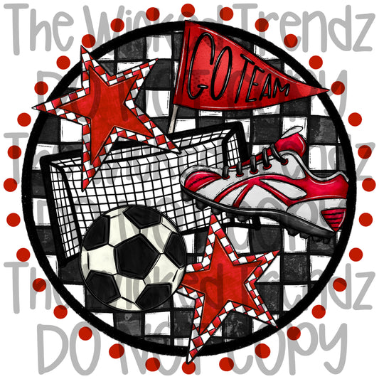 Soccer Team Red Colors Mascot Digital Design