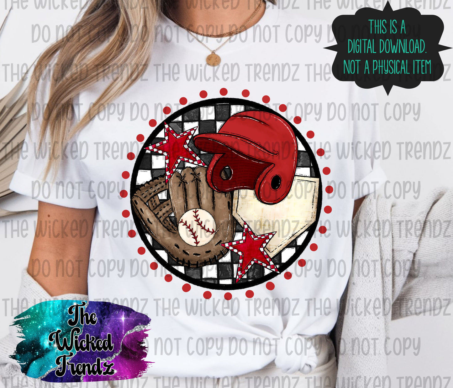 Red Baseball Team Baseball Mom Digital Design