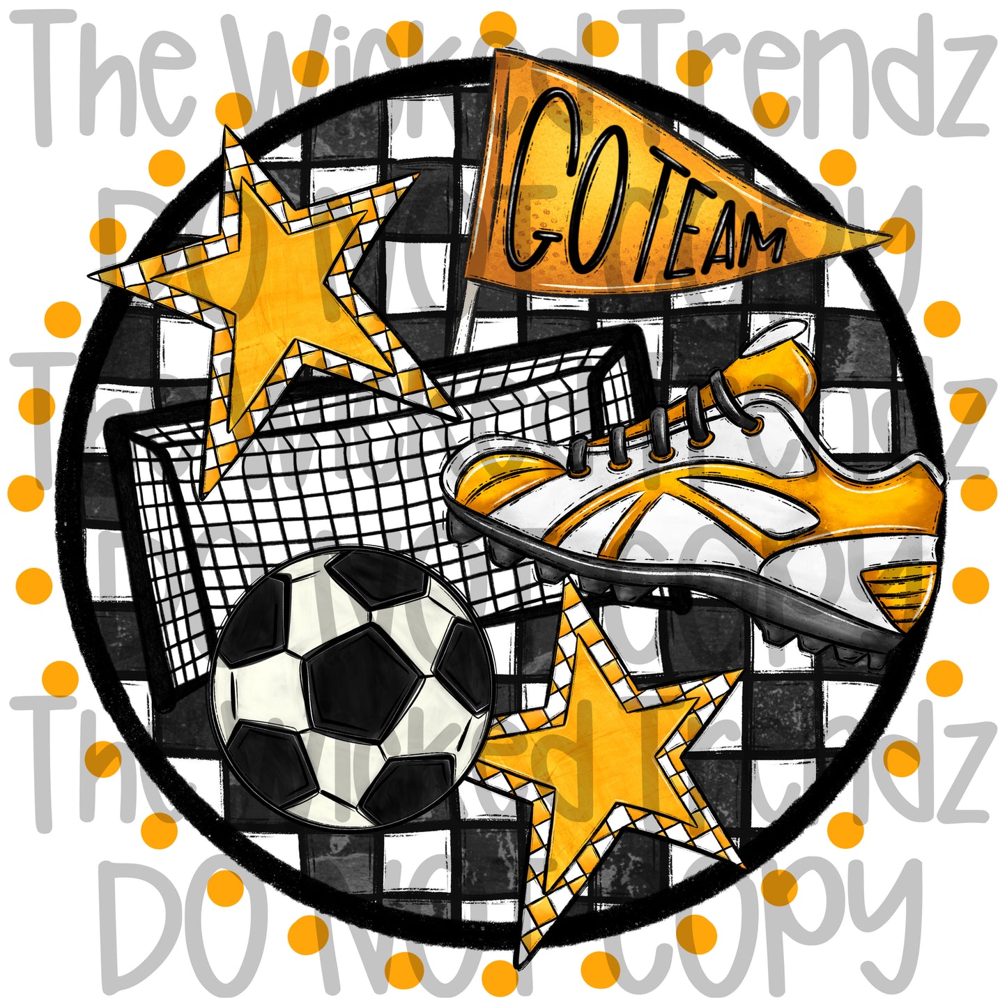 Soccer Team Yellow Colors Mascot Digital Design