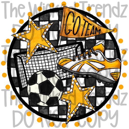 Soccer Team Yellow Colors Mascot Digital Design