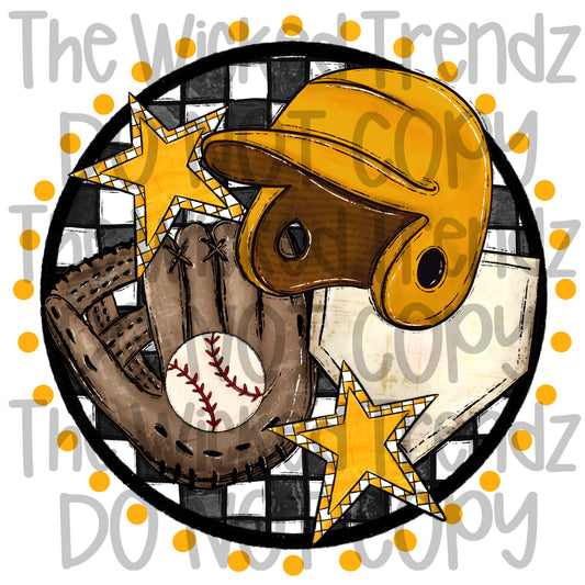 Yellow Baseball Team Baseball Mom Digital Design