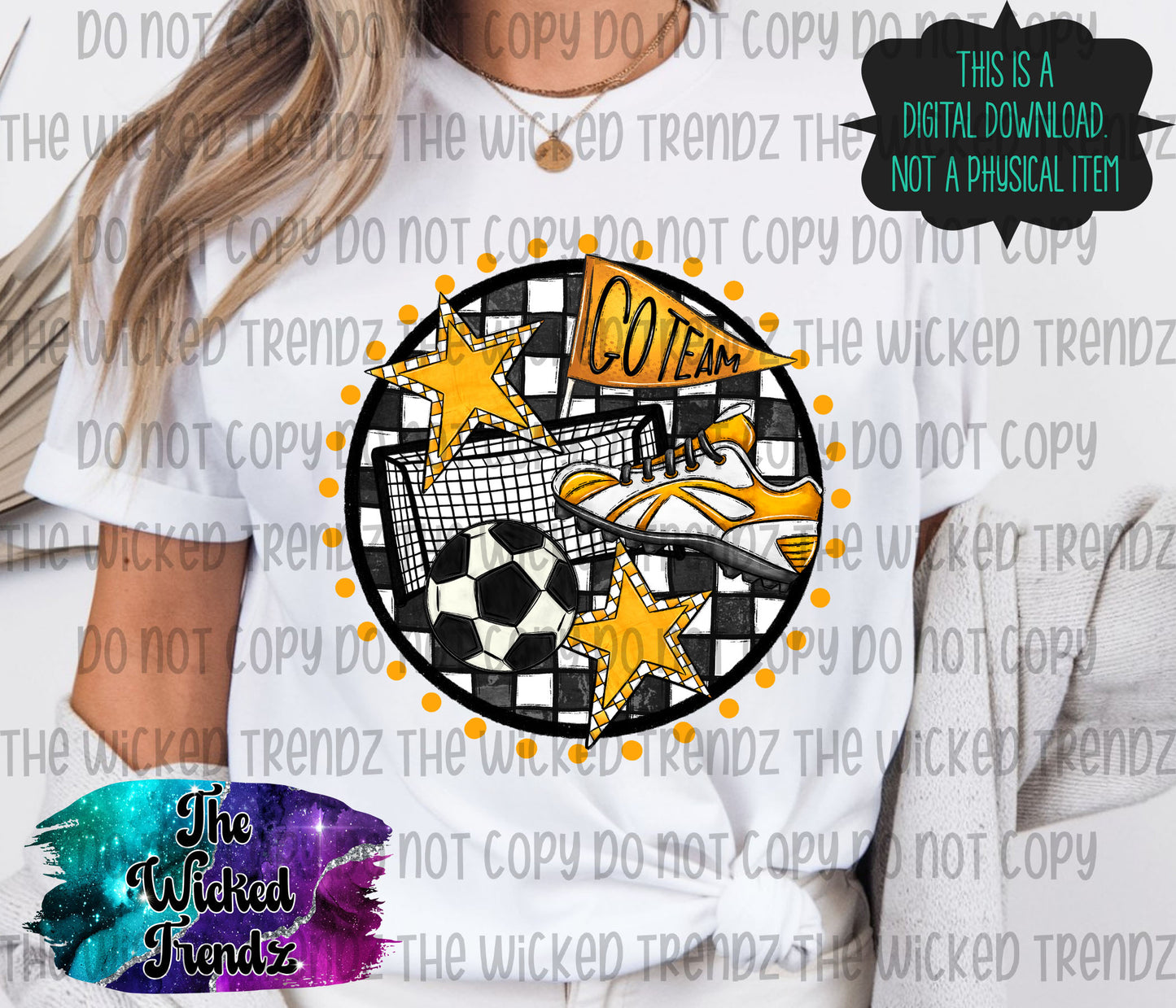 Soccer Team Yellow Colors Mascot Digital Design