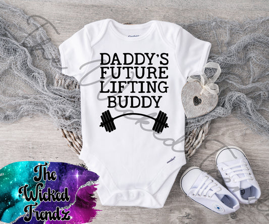 Baby Onesie© Daddy's Future Lifting Buddy Work Out Weight Lifting