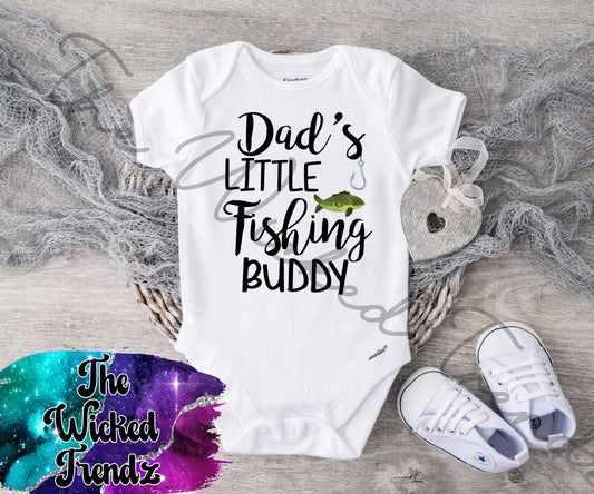 Baby Onesie© Dad's Little Fishing Buddy Daddy Fishermen