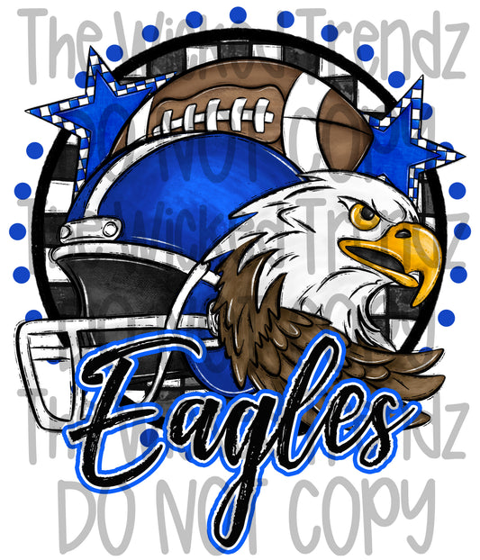 Blue Eagles Football Mascot Digital Design