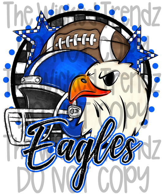 Blue Eagles Football Mascot Digital Design