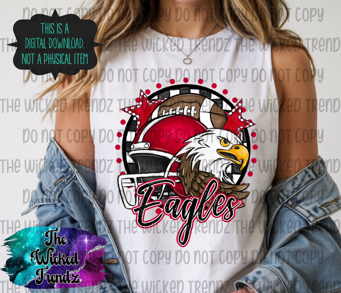 Red Eagles Football Mascot Digital Design
