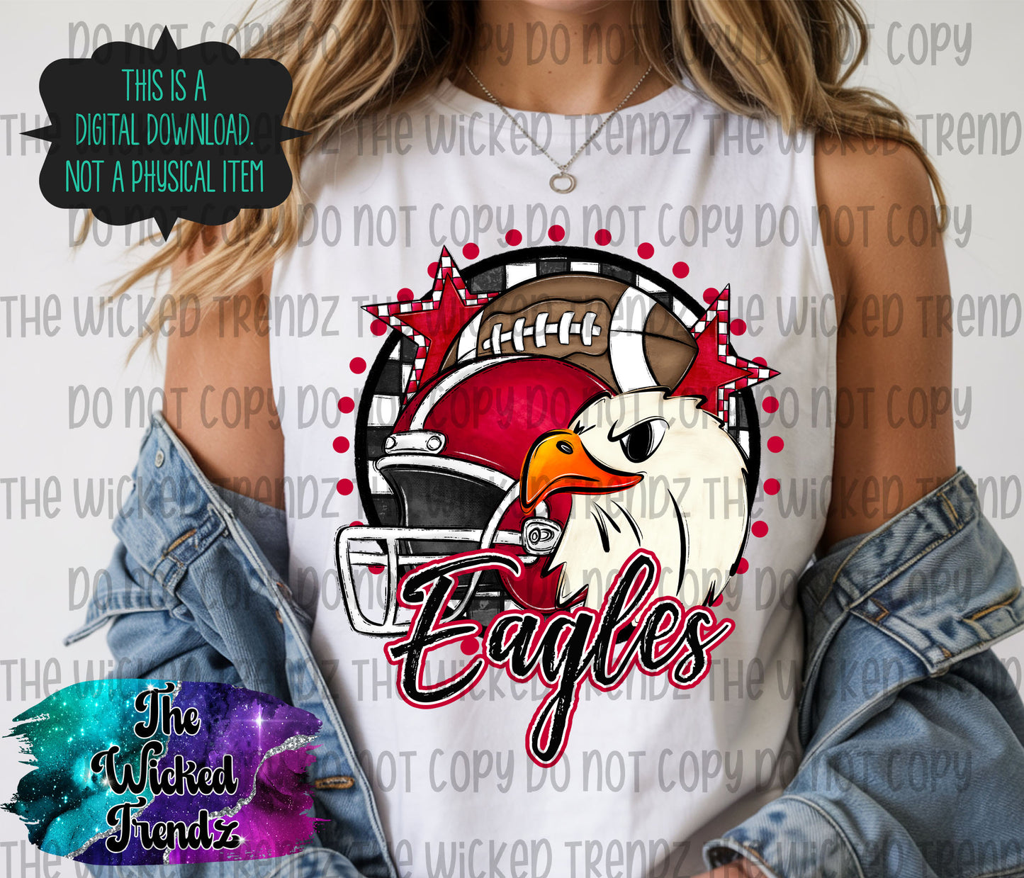 Red Eagles Football Mascot Digital Design