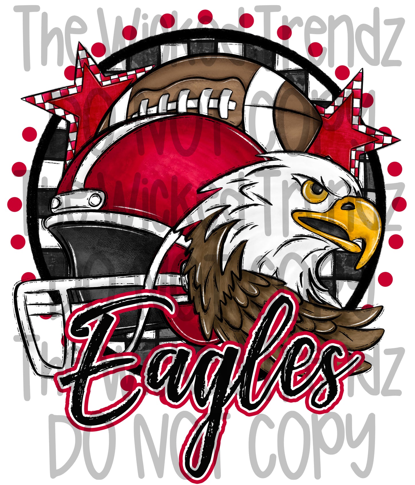 Red Eagles Football Mascot Digital Design