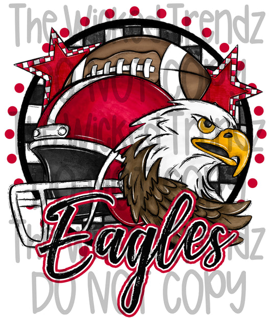 Red Eagles Football Mascot Digital Design