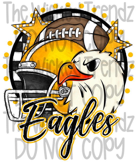 Yellow Eagles Football Mascot Digital Design