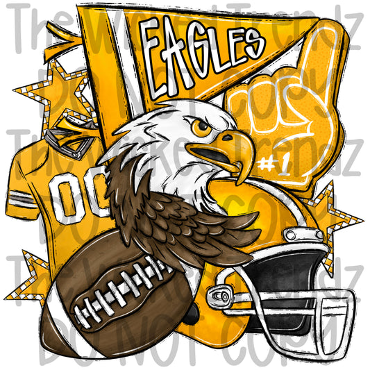 Yellow Eagles Football Mascot Digital Design