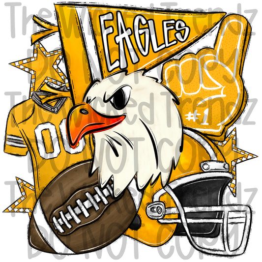 Yellow Eagles Football Mascot Digital Design