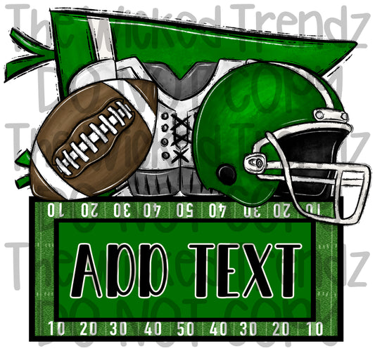 Hunter Dark Green Football Team Name Plate Mascot Digital Design
