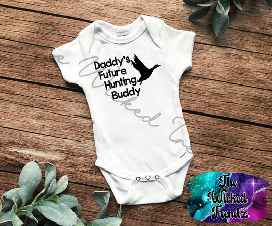 Baby Onesie© Daddy's Future Hunting Buddy Duck Hunting Ducks Deer