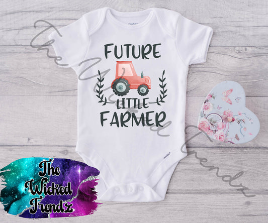 Baby Onesie© Future Little Farmer Farming Daddy Farm Life Tractor