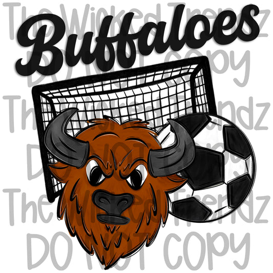 Buffaloes Soccer Team Mascot Digital Design