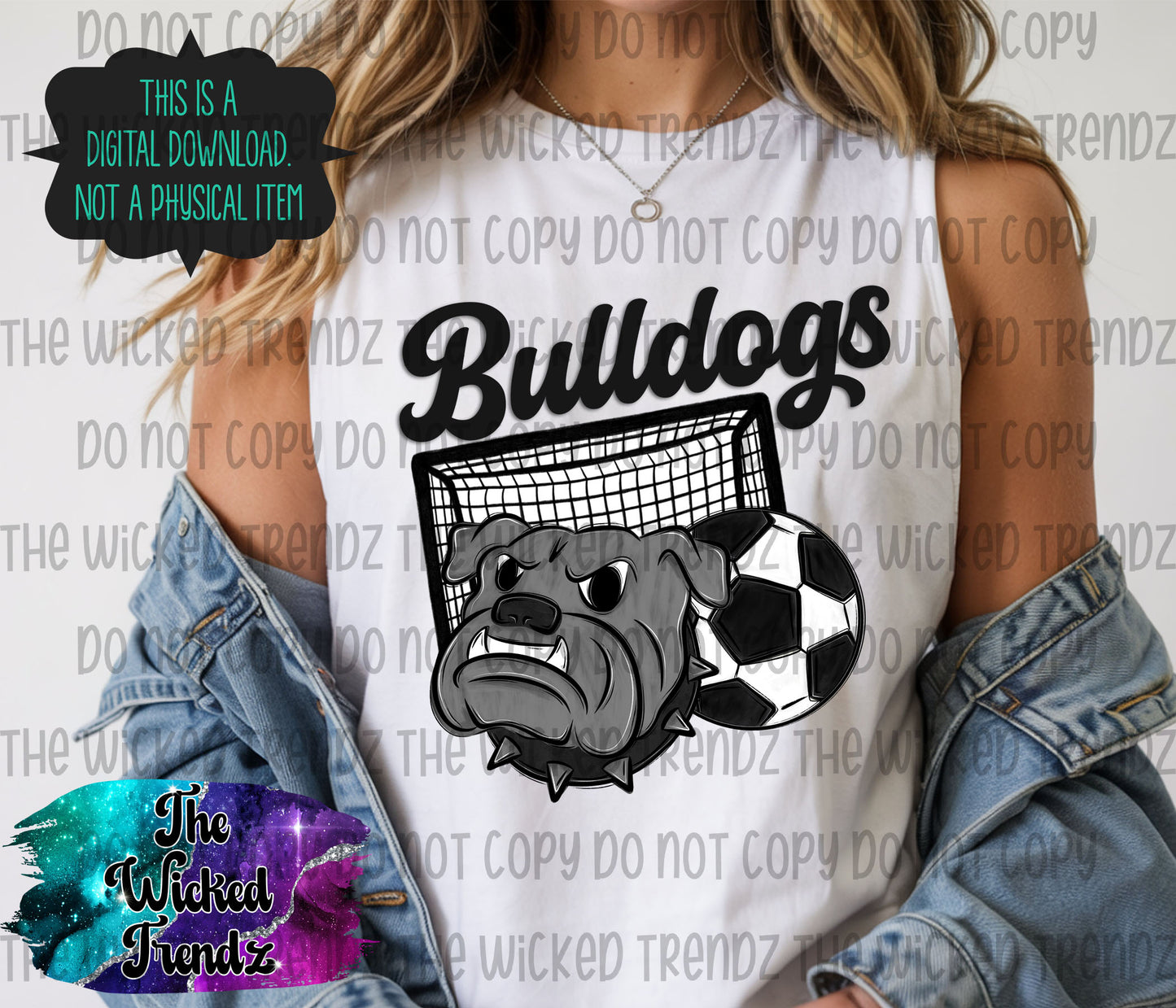 Bulldogs Soccer Team Mascot Digital Design