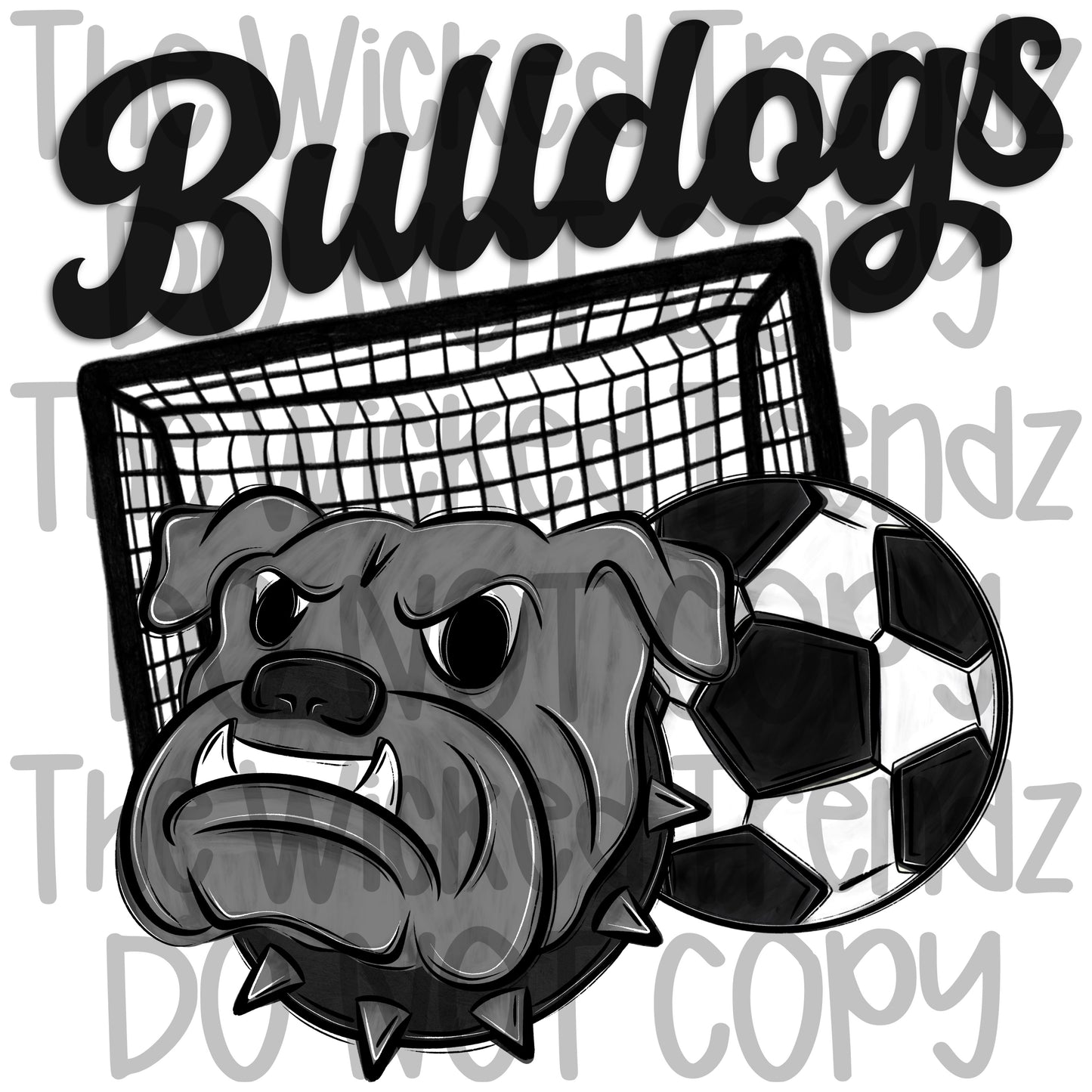 Bulldogs Soccer Team Mascot Digital Design