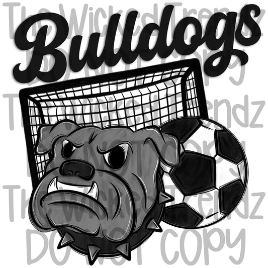 Bulldogs Soccer Team Mascot Digital Design