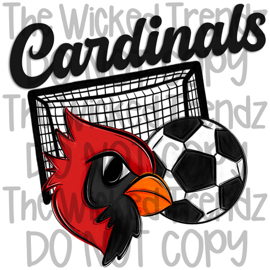 Cardinals Soccer Team Mascot Digital Design