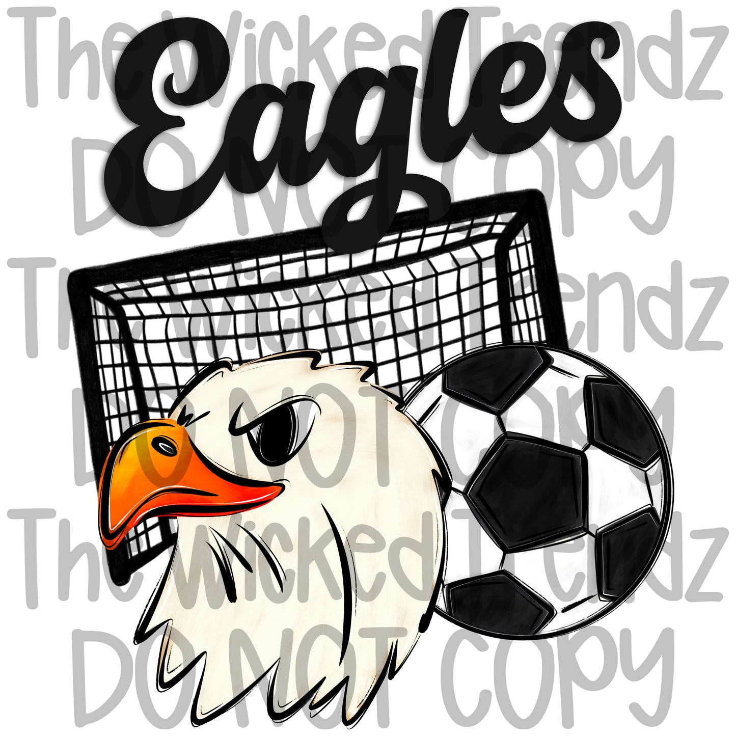 Eagles Soccer Team Mascot Digital Design