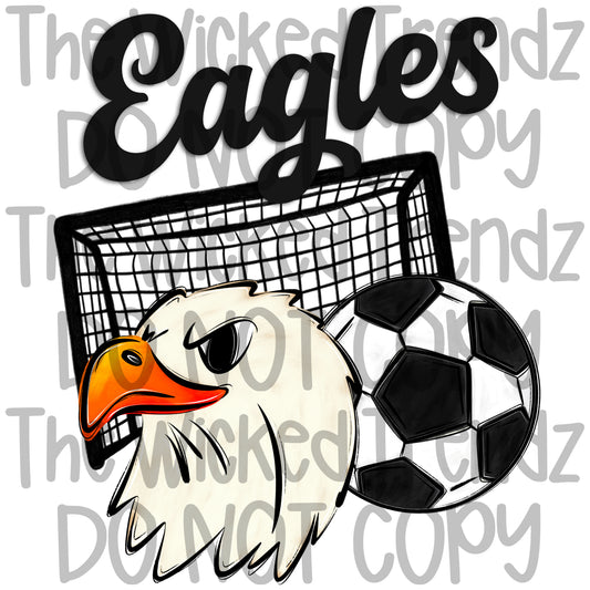 Eagles Soccer Team Mascot Digital Design