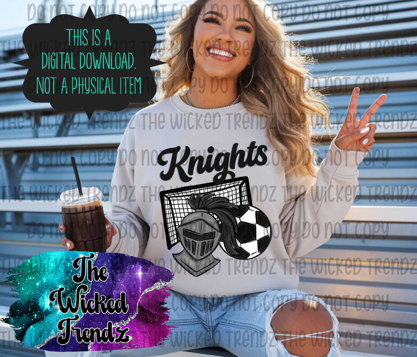 Knights Soccer Team Mascot Digital Design