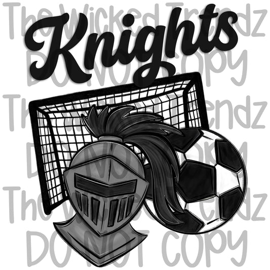 Knights Soccer Team Mascot Digital Design