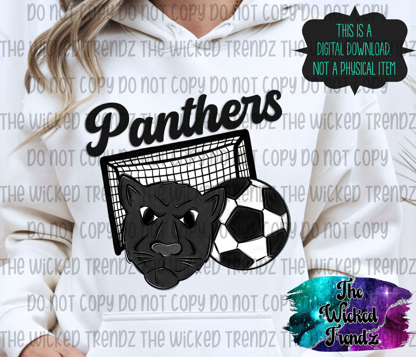 Panthers Soccer Team Mascot Digital Design