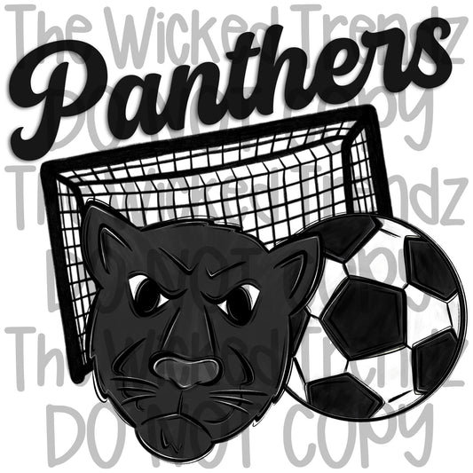 Panthers Soccer Team Mascot Digital Design