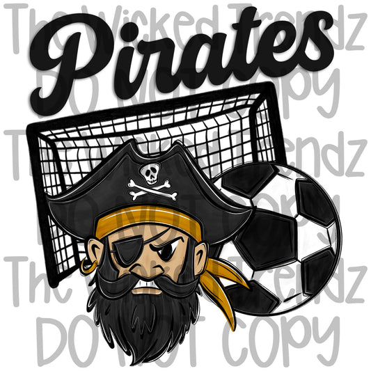 Pirates Soccer Team Mascot Digital Design