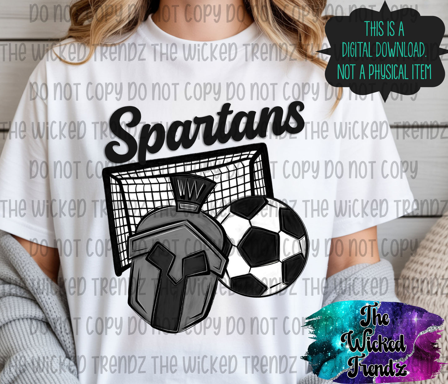 Spartans Soccer Team Mascot Digital Design