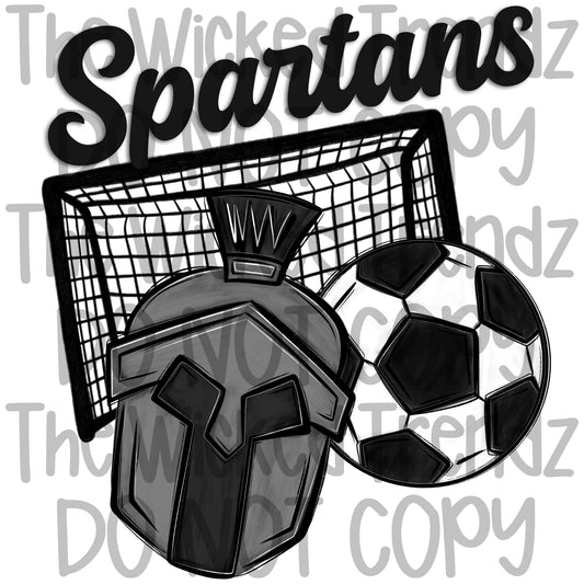 Spartans Soccer Team Mascot Digital Design