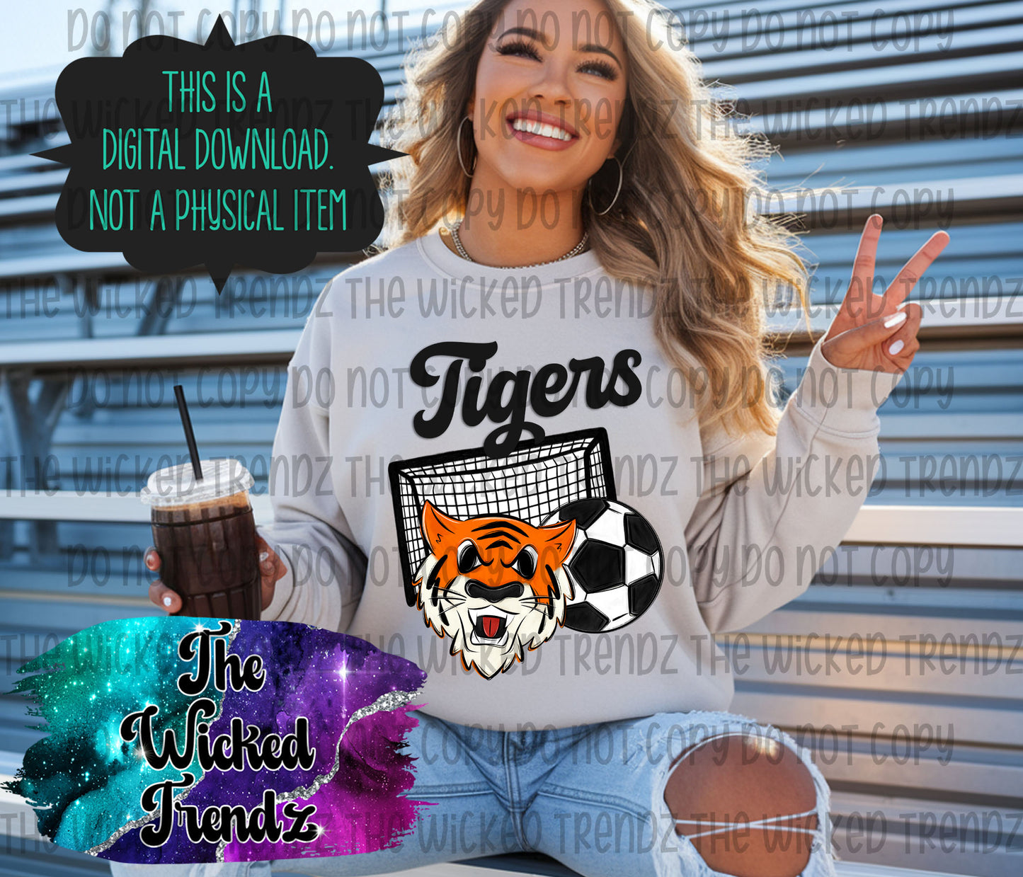 Tigers Soccer Team Mascot Digital Design