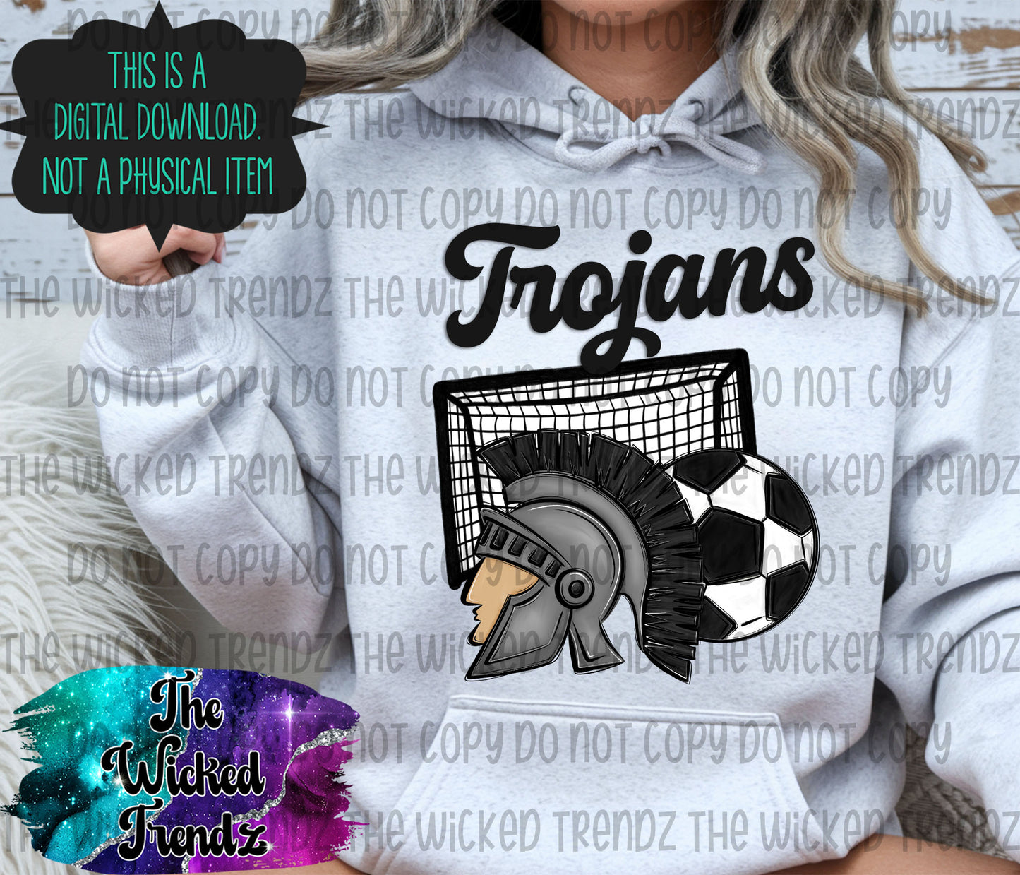 Trojans Soccer Team Mascot Digital Design