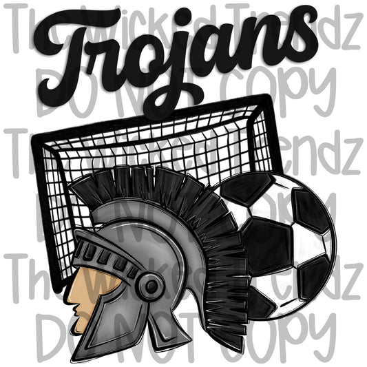 Trojans Soccer Team Mascot Digital Design