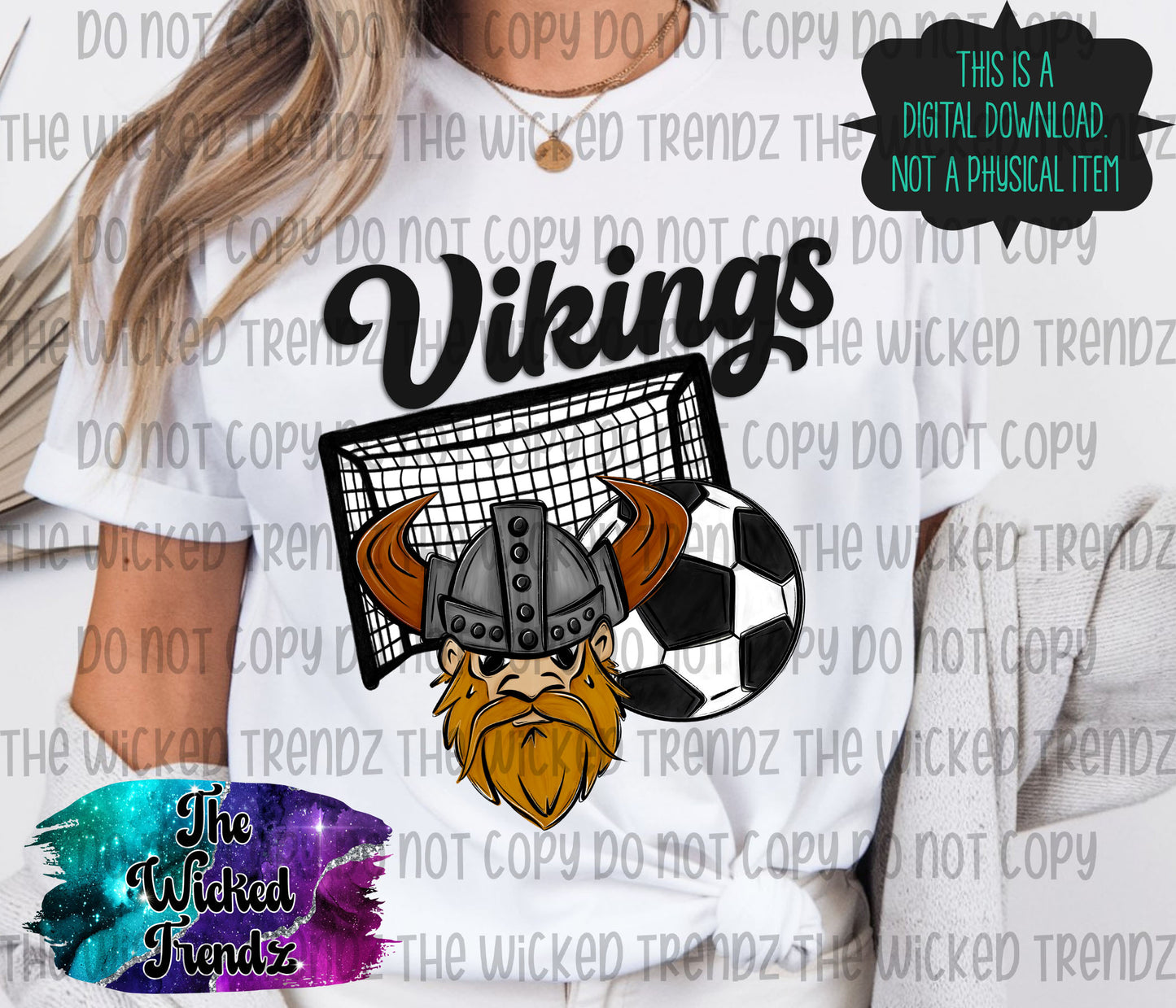 Vikings Soccer Team Mascot Digital Design