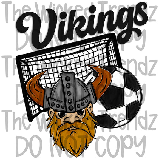 Vikings Soccer Team Mascot Digital Design